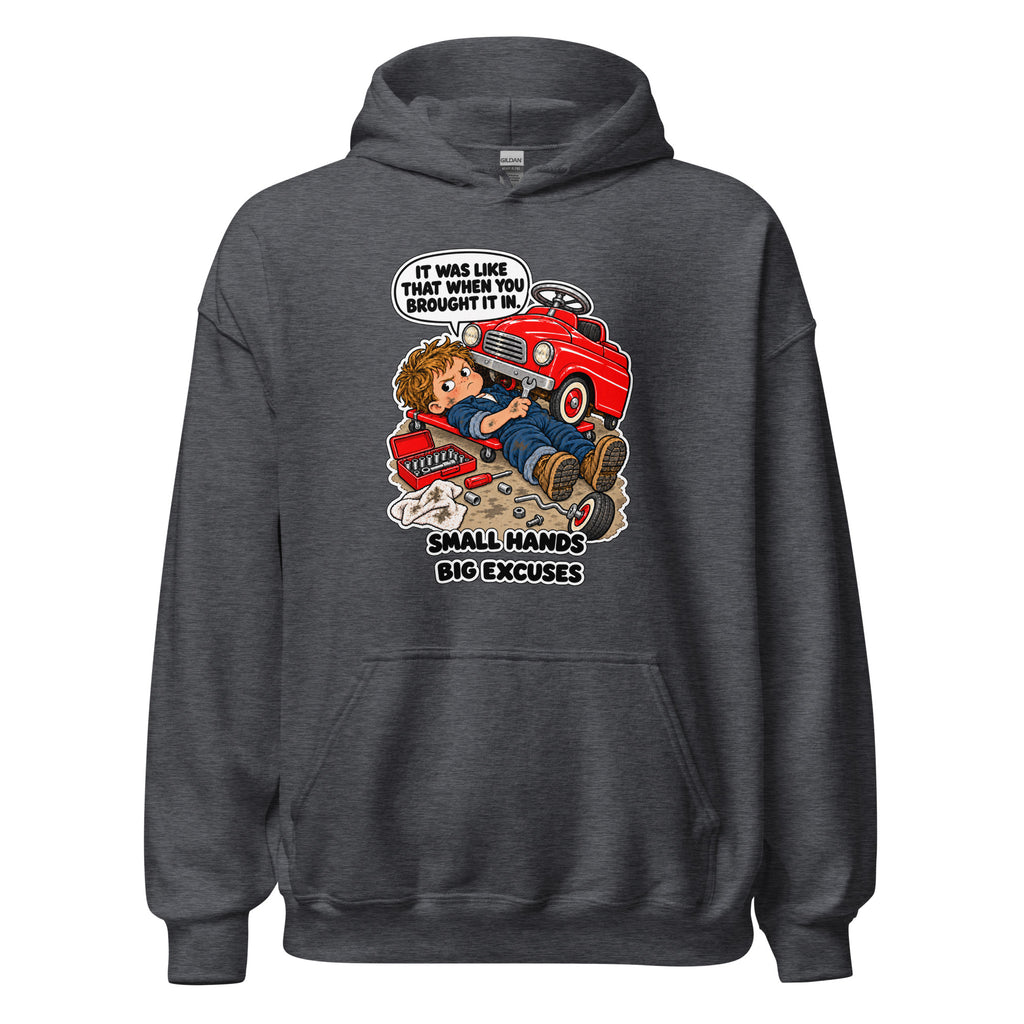 Mechanic Max hoodie in Dark Heather, front view