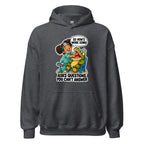 Dentist Dottie hoodie in Dark Heather, front view