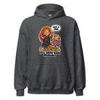 Hairdresser Holly hoodie in Dark Heather, front view