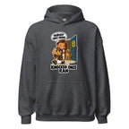 Delivery Dex hoodie in Dark Heather, front view