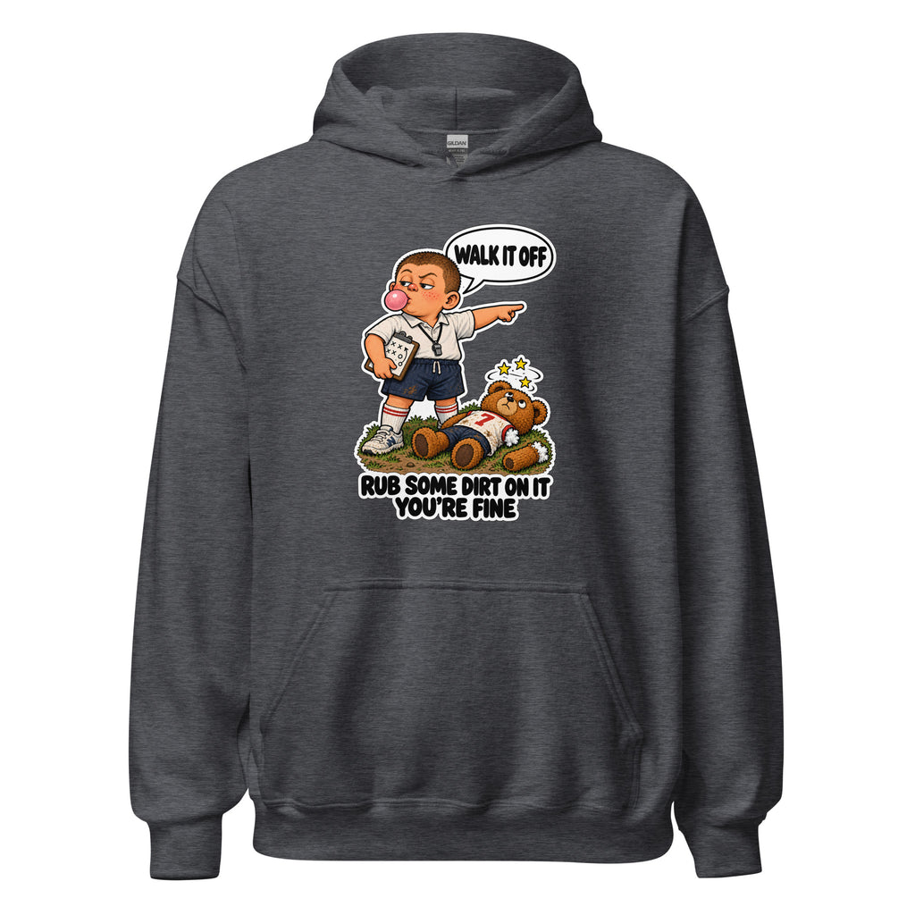 Coach Cal hoodie in Dark Heather, front view
