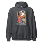 Nurse Nelly hoodie in Dark Heather, front view