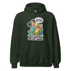 Dentist Dottie hoodie in Forest Green, front view