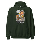 Lunch Lady Lou hoodie in Forest Green, front view