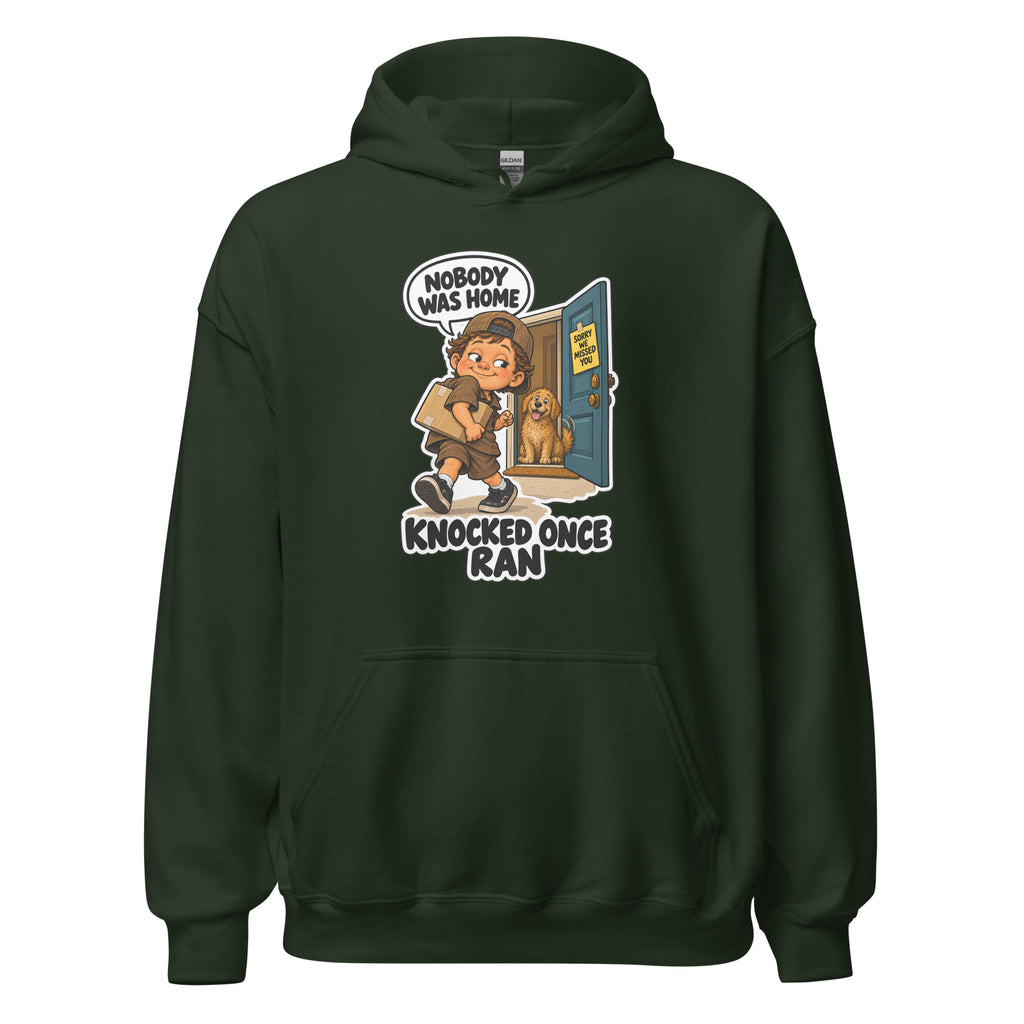Delivery Dex hoodie in Forest Green, front view