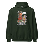 Teacher Trudy hoodie in Forest Green, front view