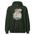 Accountant Andy hoodie in Forest Green, front view