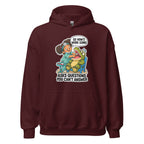 Dentist Dottie hoodie in Maroon, front view