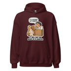 Pharmacist Phil hoodie in Maroon, front view
