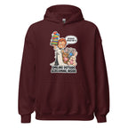 Waiter Wes hoodie in Maroon, front view
