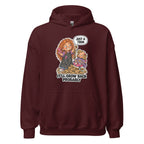 Hairdresser Holly hoodie in Maroon, front view