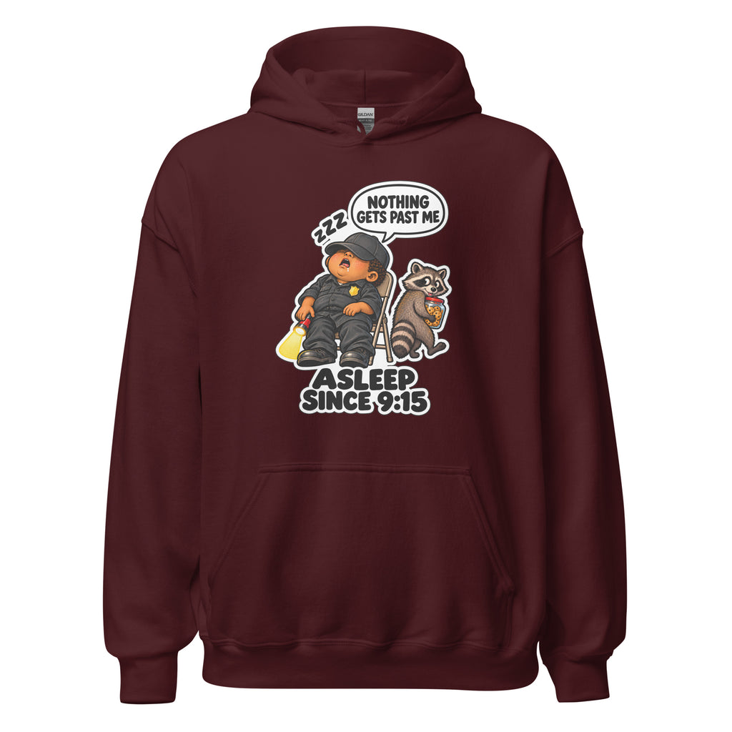 Security Stan hoodie in Maroon, front view