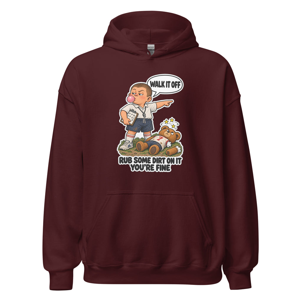 Coach Cal hoodie in Maroon, front view