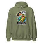 Dentist Dottie hoodie in Military Green, front view