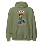 Vet Vinny hoodie in Military Green, front view