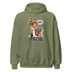 Waiter Wes hoodie in Military Green, front view