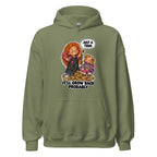 Hairdresser Holly hoodie in Military Green, front view