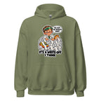 Accountant Andy hoodie in Military Green, front view