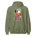 Nurse Nelly hoodie in Military Green, front view