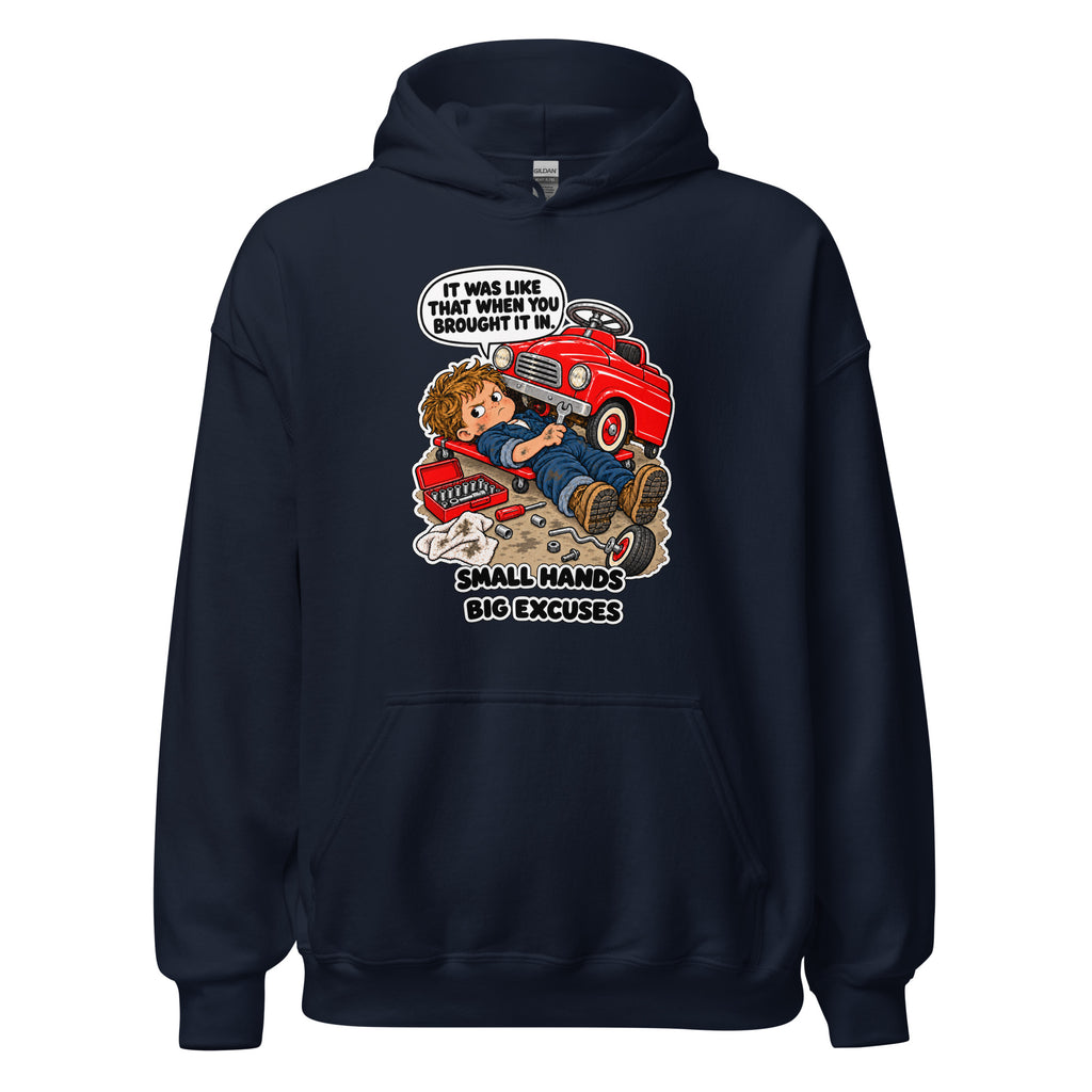 Mechanic Max hoodie in Navy, front view