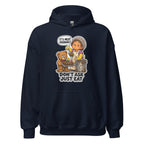 Lunch Lady Lou hoodie in Navy, front view