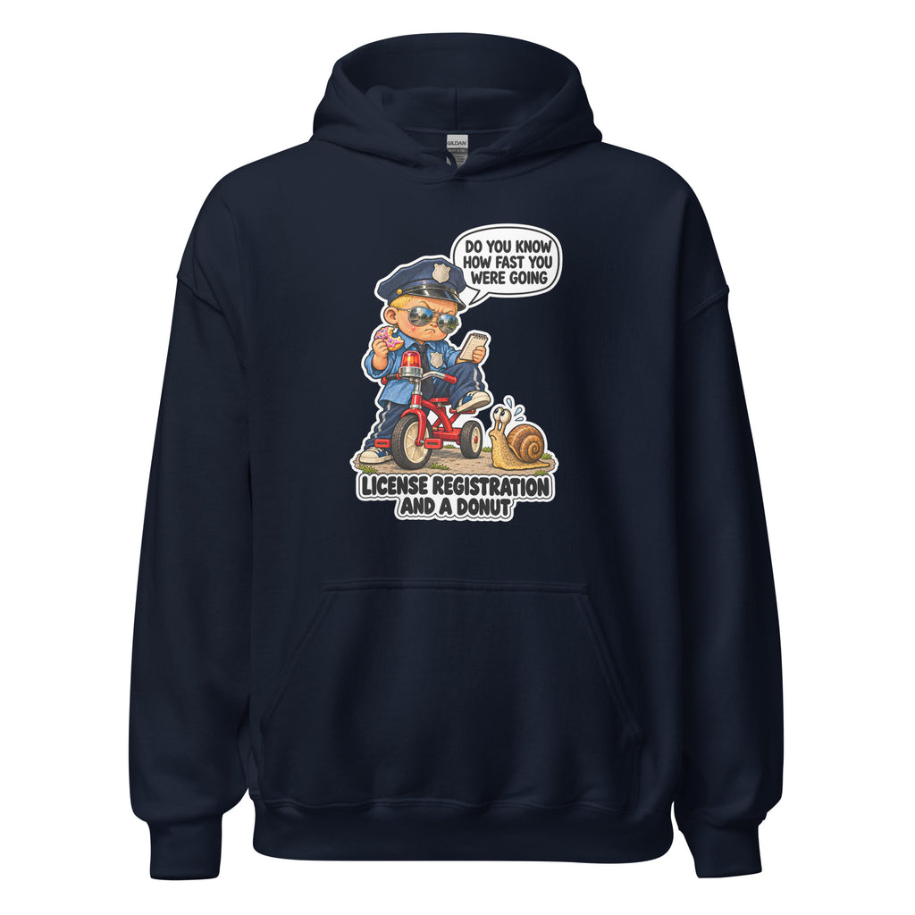 Officer Otis hoodie in Navy, front view