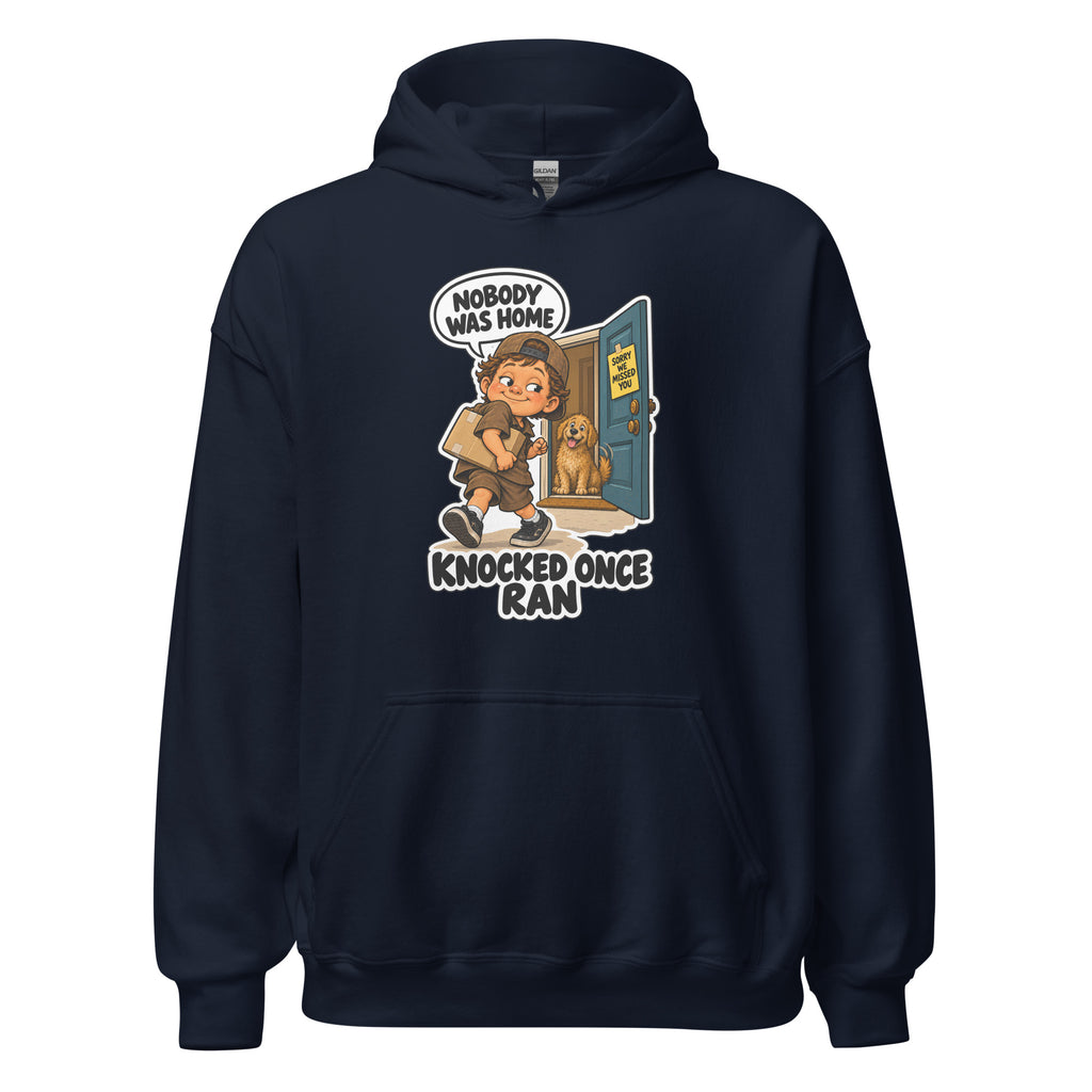 Delivery Dex hoodie in Navy, front view