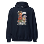 Teacher Trudy hoodie in Navy, front view