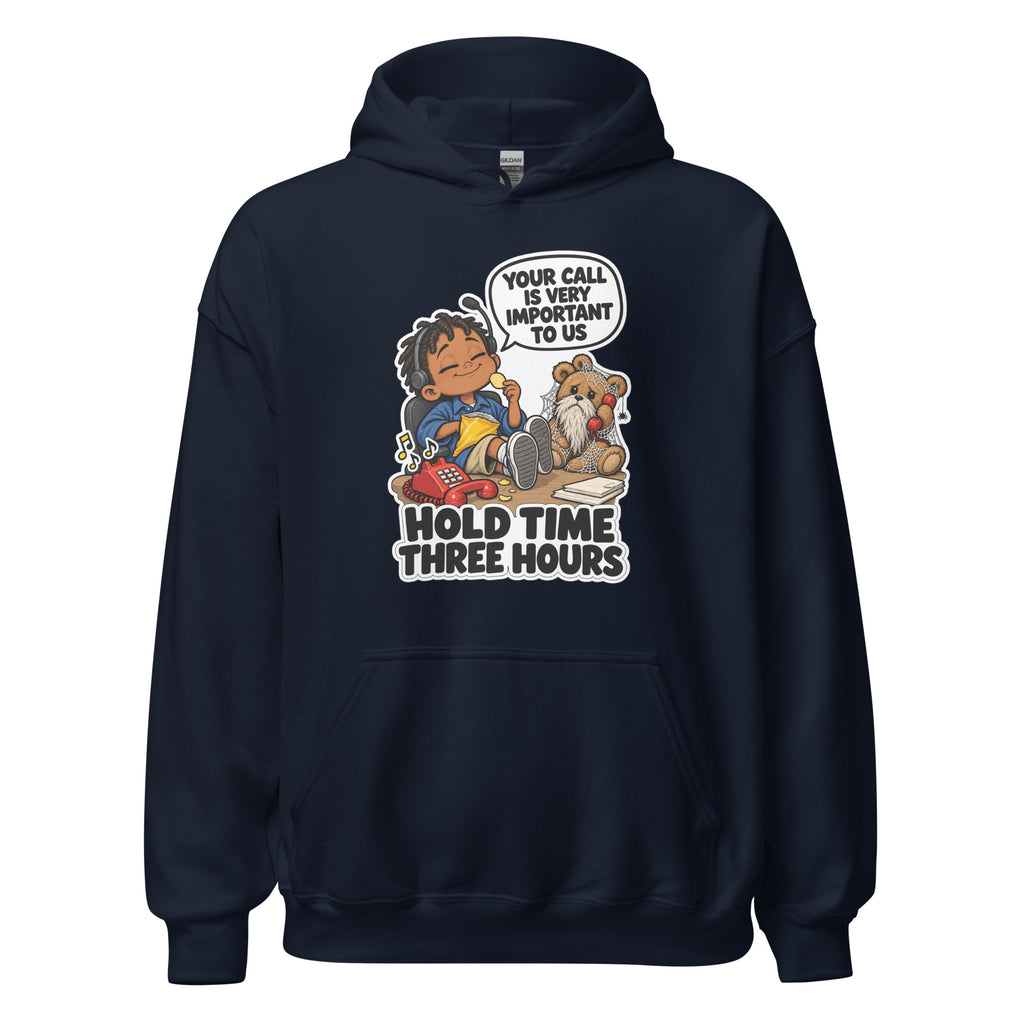 Customer Service Carl hoodie in Navy, front view