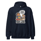 Customer Service Carl hoodie in Navy, front view