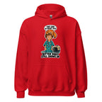 Vet Vinny hoodie in Red, front view