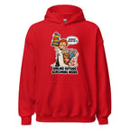 Waiter Wes hoodie in Red, front view