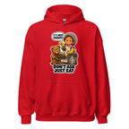 Lunch Lady Lou hoodie in Red, front view