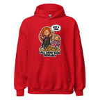 Hairdresser Holly hoodie in Red, front view