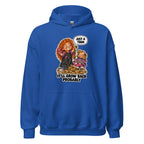 Hairdresser Holly hoodie in Royal, front view
