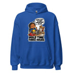 Customer Service Carl hoodie in Royal, front view