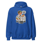 Accountant Andy hoodie in Royal, front view