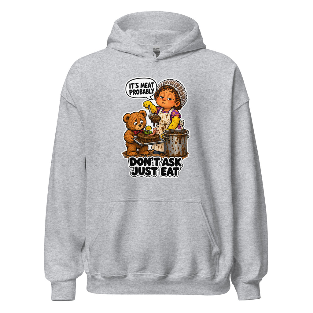 Lunch Lady Lou hoodie in Sport Grey, front view