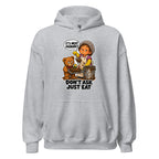 Lunch Lady Lou hoodie in Sport Grey, front view