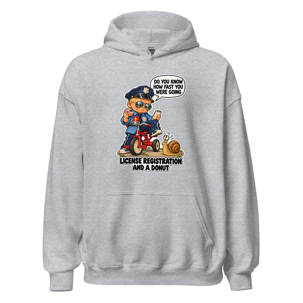 Officer Otis hoodie in Sport Grey, front view