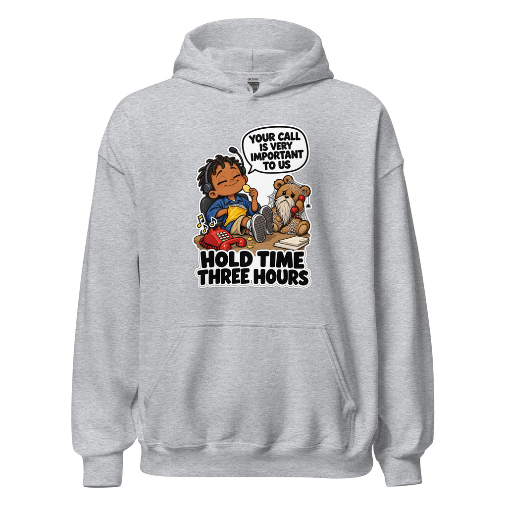 Customer Service Carl hoodie in Sport Grey, front view