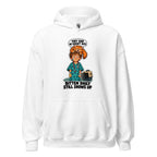 Vet Vinny hoodie in White, front view