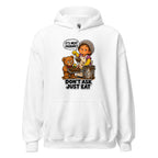 Lunch Lady Lou hoodie in White, front view