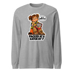 Lunchbox Lucy long sleeve tee in Athletic Heather, front view