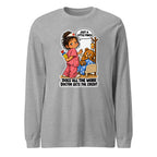 Nurse Nelly long sleeve tee in Athletic Heather, front view