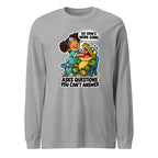 Dentist Dottie long sleeve tee in Athletic Heather, front view