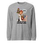 Waiter Wes long sleeve tee in Athletic Heather, front view