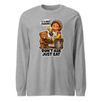 Lunch Lady Lou long sleeve tee in Athletic Heather, front view