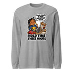 Customer Service Carl long sleeve tee in Athletic Heather, front view