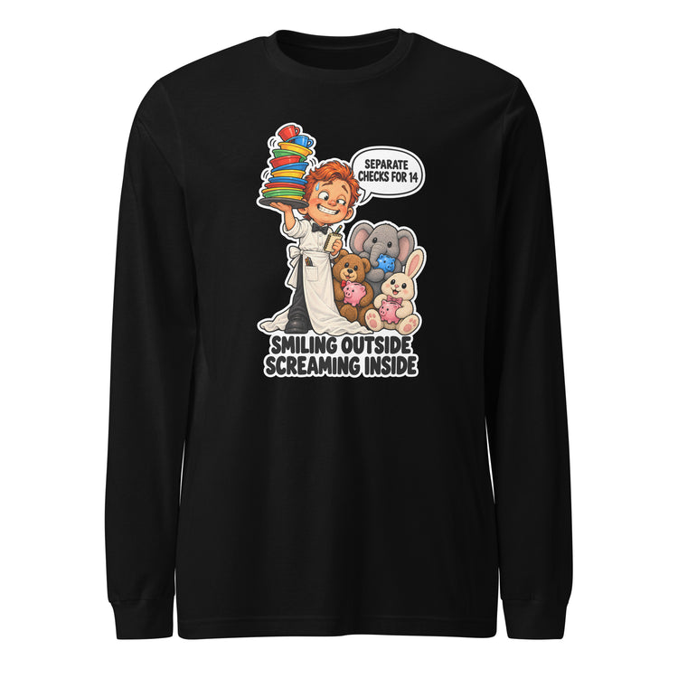 Waiter Wes "Smiling Outside, Screaming Inside" design